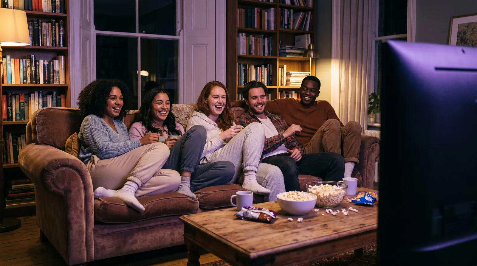 Housemates at home with shared bills handled
