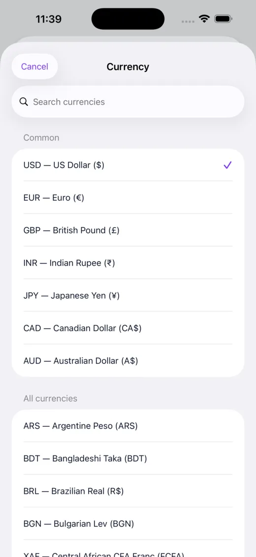 Group currency