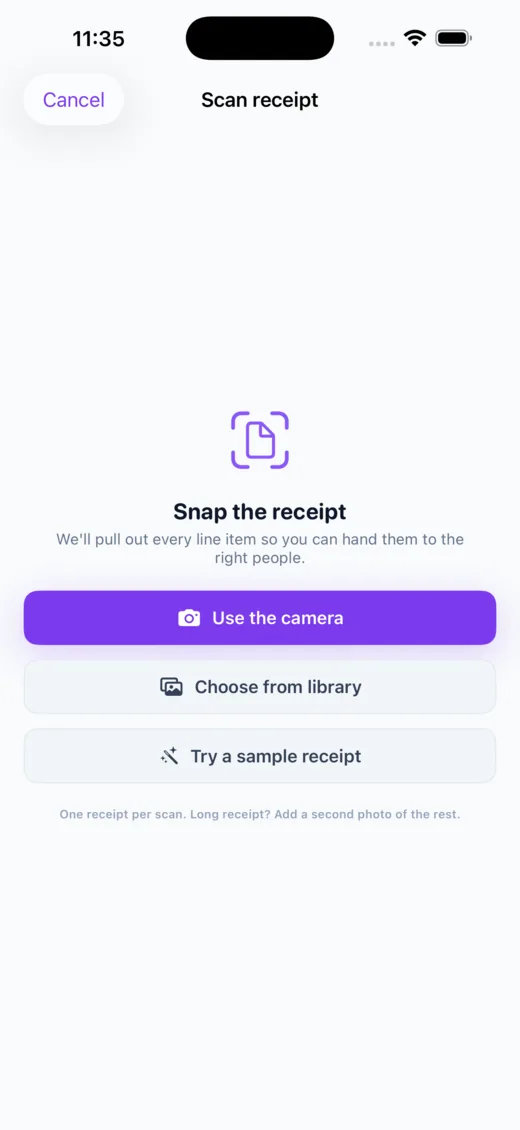 Scan or add